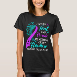 T-shirt Je Porte Du Purple Turquoise En Mémoire De Mon Sui