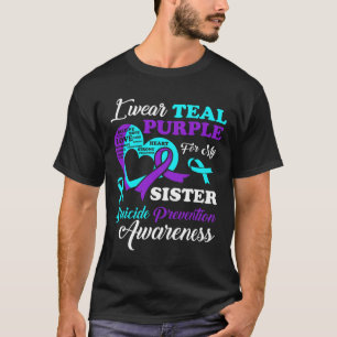 T-shirt Je Porte Du Purple Turquoise Pour La Prévention Su