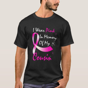 T-shirt Je Porte Du Rose En Mémoire De Mon Cousin Cancer 