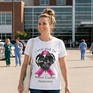 T-shirt Je porte du rose pour la photo de sensibilisation
