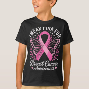 T-shirt Je Porte Du Rose Pour La Sensibilisation Au Cancer