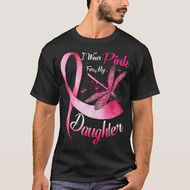 T-shirt Je Porte Du Rose Pour Ma Fille Traite Le Cancer (Devant)