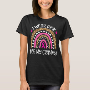 T-shirt Je Porte Du Rose Pour Ma Grammy Pink Rainbow Leopa