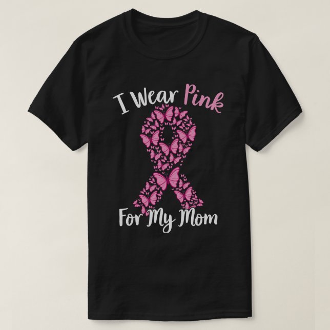 T-shirt Je Porte Du Rose Pour Ma Maman Pin De Sensibilisat (Design devant)