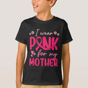 T-shirt Je Porte Du Rose Pour Ma Mère Fille Fleur