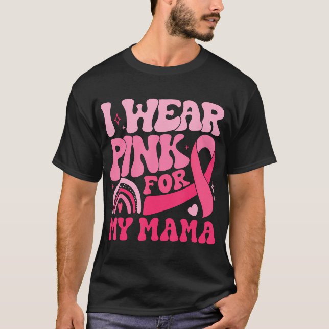 T-shirt Je Porte Du Rose Pour Ma Mère Maman, Les Mères Déf (Devant)