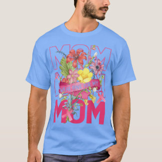 T-shirt Je porte du rose pour ma mère Ruban de sensibilisa