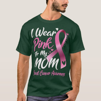 T-shirt Je Porte Du Rose Pour Ma Mère Sensibilisation au c