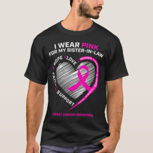 T-shirt Je Porte Du Rose Pour Ma Soeur En Droit Cancer Du 