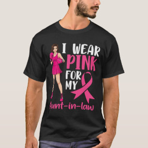 T-shirt Je Porte Du Rose Pour Ma Tante En Droit Cancer Du