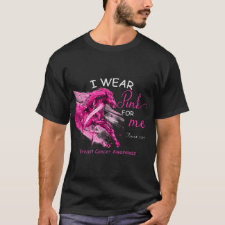 T-shirt Je porte du rose pour moi, cheval de conscience du