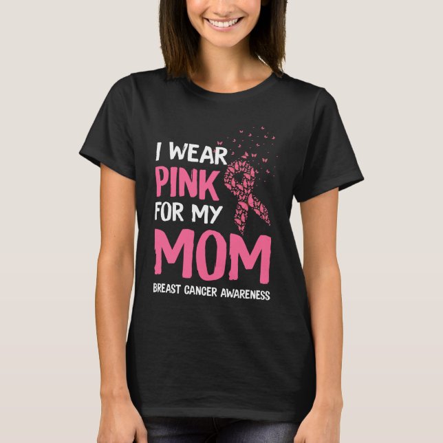 T-shirt Je porte du rose pour mon cadeau Maman Femmes (Devant)