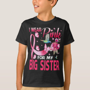 T-shirt Je Porte Du Rose Pour Mon Grosse Soeur Colibri