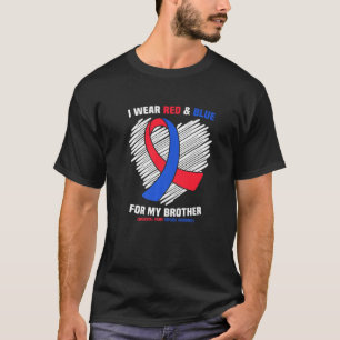 T-shirt Je Porte Du Rouge Et Du Bleu Pour Mon Frère Sensib