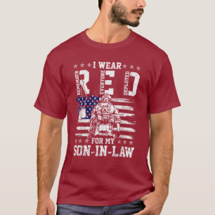 T-shirt Je porte du rouge le vendredi pour mon beau-fils