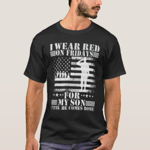 T-shirt Je porte du rouge le vendredi pour mon fils jusqu'