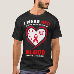 T-shirt Je porte du rouge pour la leucémie de ma belle-fil