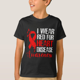 T-shirt Je porte du rouge pour la sensibilisation à la mal