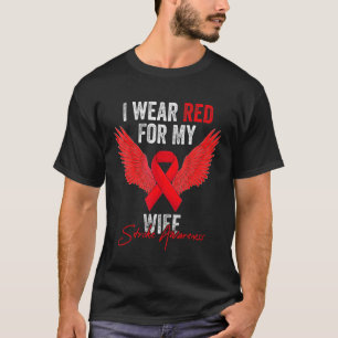 T-shirt Je Porte Du Rouge Pour Ma Femme Sensibilisation À 