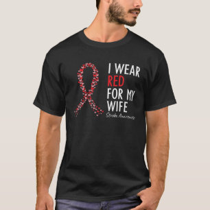 T-shirt Je Porte Du Rouge Pour Ma Femme Survivante De Sens