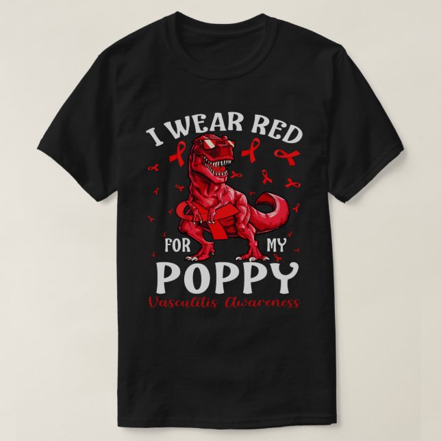 T-shirt Je Porte Du Rouge Pour Mes Dinos De Sensibilisatio (Design devant)