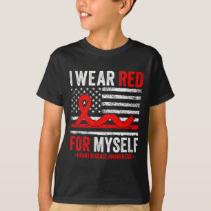 T-shirt Je Porte Du Rouge Pour Moi-Même Sensibilisation Au