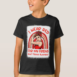 T-shirt Je Porte Du Rouge Pour Mon Ami, Sensibilisation Au