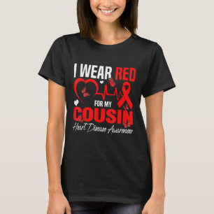 T-shirt Je Porte Du Rouge Pour Mon Cousin Heart Disease Aw