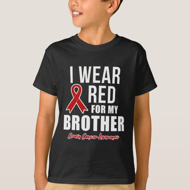 T-shirt Je Porte Du Rouge Pour Mon Frère Sensibilisation A (Devant)