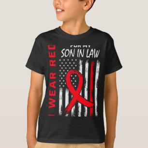 T-shirt Je Porte Du Rouge Pour Mon Gendre Maladie Cardiaqu