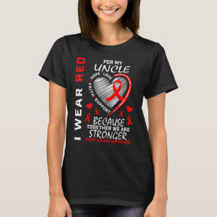 T-shirt Je Porte Du Rouge Pour Mon Oncle Maladie Cardiaque
