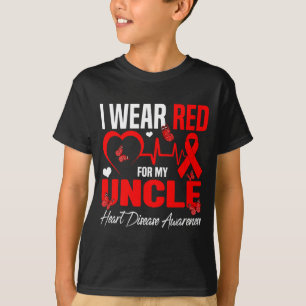 T-shirt Je Porte Du Rouge Pour Mon Oncle Sensibilisation à