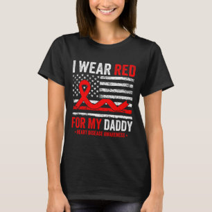 T-shirt Je porte du rouge pour mon papa, sensibilisation a