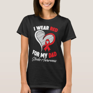 T-shirt Je Porte Du Rouge Pour Mon Père Attaque Du Cerveau
