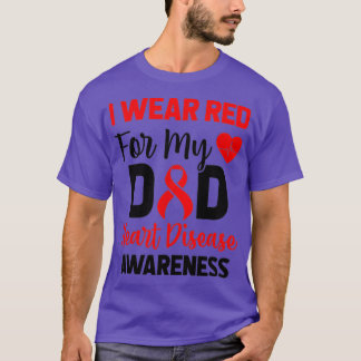 T-shirt Je Porte Du Rouge Pour Mon Père En Tenue Maladie C