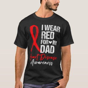 T-shirt Je porte du rouge pour mon père, Mois de sensibili