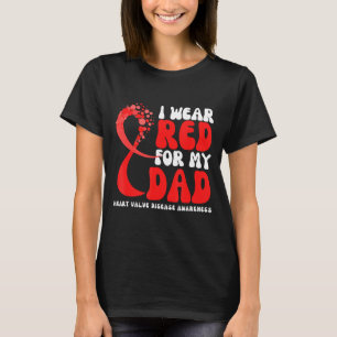 T-shirt Je porte du rouge pour mon père Ruban de sensibili