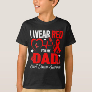 T-shirt Je Porte Du Rouge Pour Mon Père Sensibilisation à
