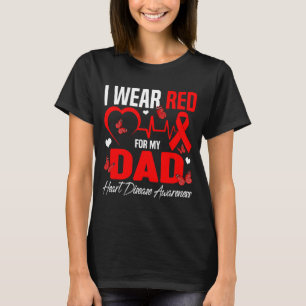 T-shirt Je Porte Du Rouge Pour Mon Père Sensibilisation à