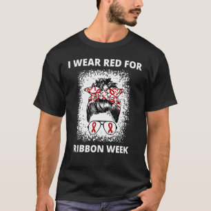 T-shirt Je Porte Du Rouge Pour Red Ribbon Week Sensibilisa