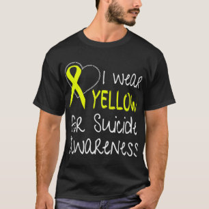 T-shirt Je Porte Du Ruban Jaune Pour Sensibiliser Au Suici