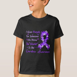 T-shirt Je Porte Du Ruban Violet Pour La Sensibilisation À