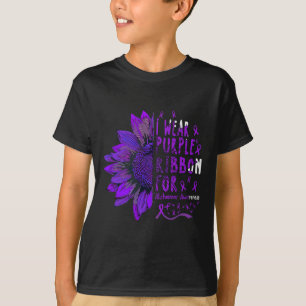 T-shirt Je Porte Du Ruban Violet Pour La Sensibilisation À