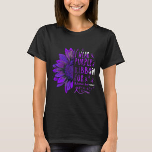 T-shirt Je Porte Du Ruban Violet Pour La Sensibilisation À