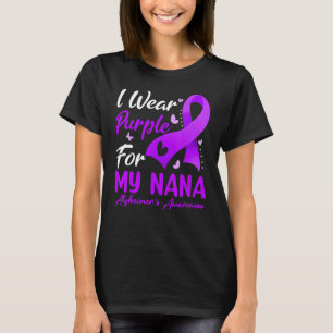 T-shirt Je Porte Du Ruban Violet Pour Ma Nana Alzheimer's