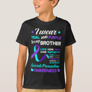 T-shirt Je porte du sarcelle & du violet pour le suici