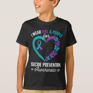 T-shirt Je porte du sarcelle et du violet pour la préventi