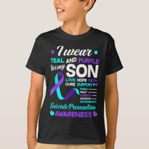 T-shirt Je porte du sarcelle et du violet pour la préventi