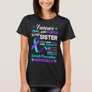 T-shirt Je porte du sarcelle et du violet pour la préventi