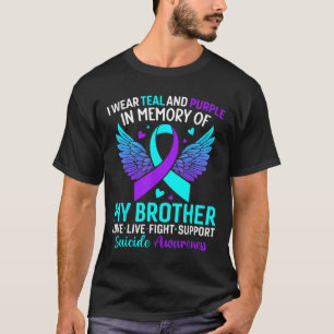 T-shirt Je porte du sarcelle et du violet pour la préventi